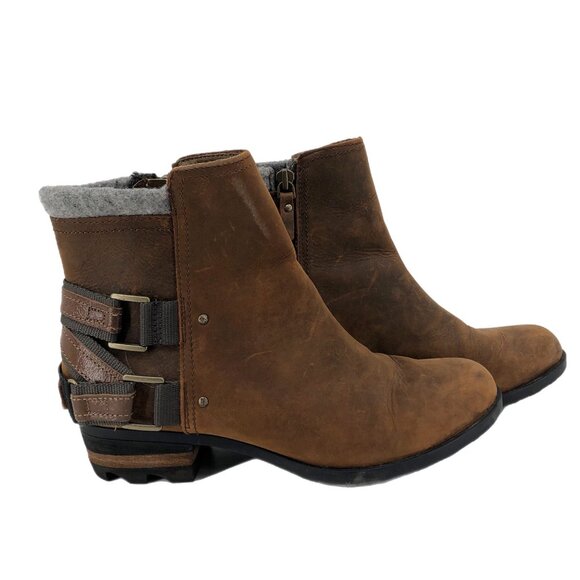 Sorel Brown Leather Ankle Boots BootiesVersatile for Any Occasion